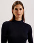 RAINEEE-Knitwear-Metallic Ribbed Funnel Neck- Ted Baker Romania